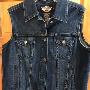 Harley blue jean vest